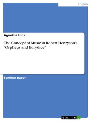 cover image of The Concept of Music in Robert Henryson's "Orpheus and Eurydice"